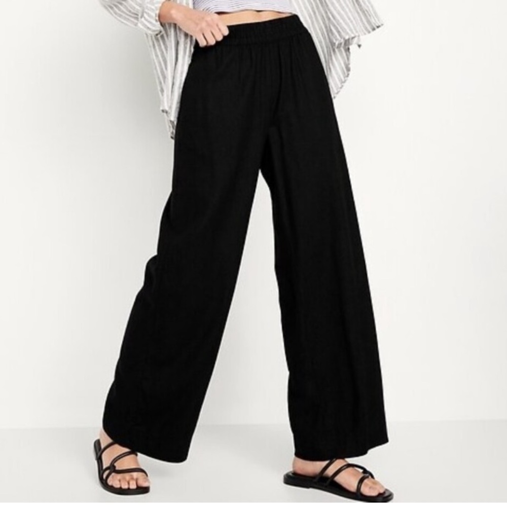 New With Tags ~ Old Navy High-Waisted
Linen-Blend Wide-Leg Pants XS